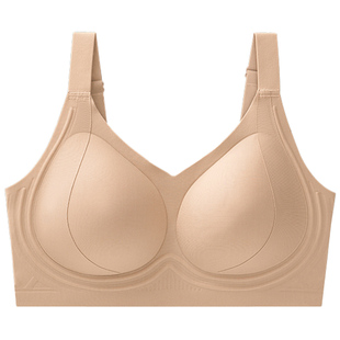 染岸山茶精油乳胶内衣女聚拢收副乳防下垂大码文隐形肤粉底液胸罩