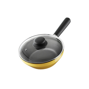 厚皮橙同款小黄锅不粘锅家用无涂层陶瓷煎锅早餐锅煎蛋平底锅铁锅
