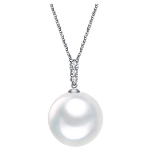 LAPRAFANY吉尔德天然海水澳白珍珠吊坠维纳斯项链18K金镶钻石单颗