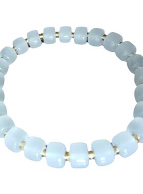 新疆白玉老型珠单圈手链8m珠串女饰品民族风现货拍一发二不退换秒