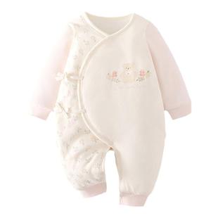 女宝宝保暖夹棉连体衣秋冬季120g棉衣棉服新生儿冬装婴儿哈衣爬服