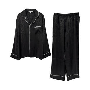 定制刺绣情侣睡衣秋冬银狐绒加绒加厚一男一女高级感家居服礼盒装