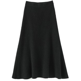 上身如珍珠闪耀！大克重羊绒半身裙伞裙女 中长款加厚羊绒长裙子