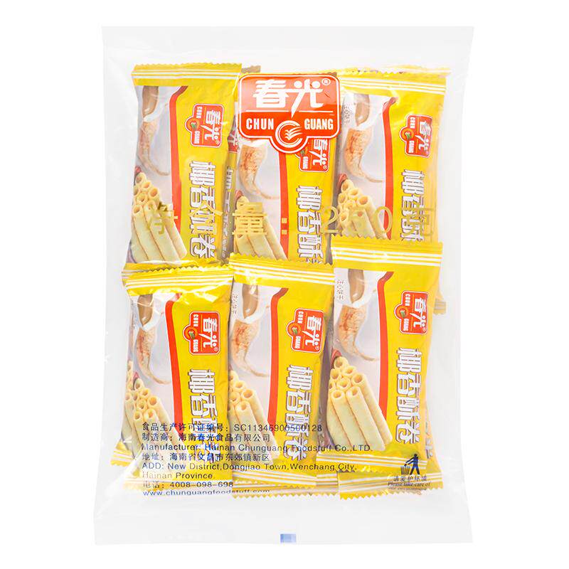 春光椰香酥卷500g海南特产椰奶夹心蛋卷椰香薄饼酥脆饼干零食