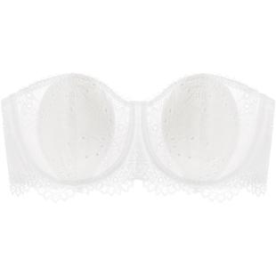 好奇蜜斯蕾丝无肩带内衣女抹胸防滑文胸罩套装纯欲夏季薄大胸显小