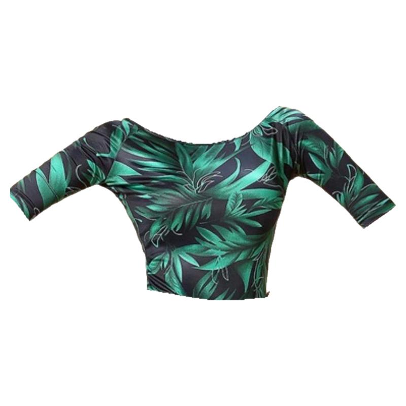 国标舞上衣中袖服装舞蹈服成人跳舞拉丁舞舞衣摩登交谊舞练功服
