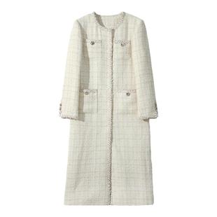 Garbociaga龍喜儿 巴黎周刊重磅小香风粗花呢亮片长款大衣 1141