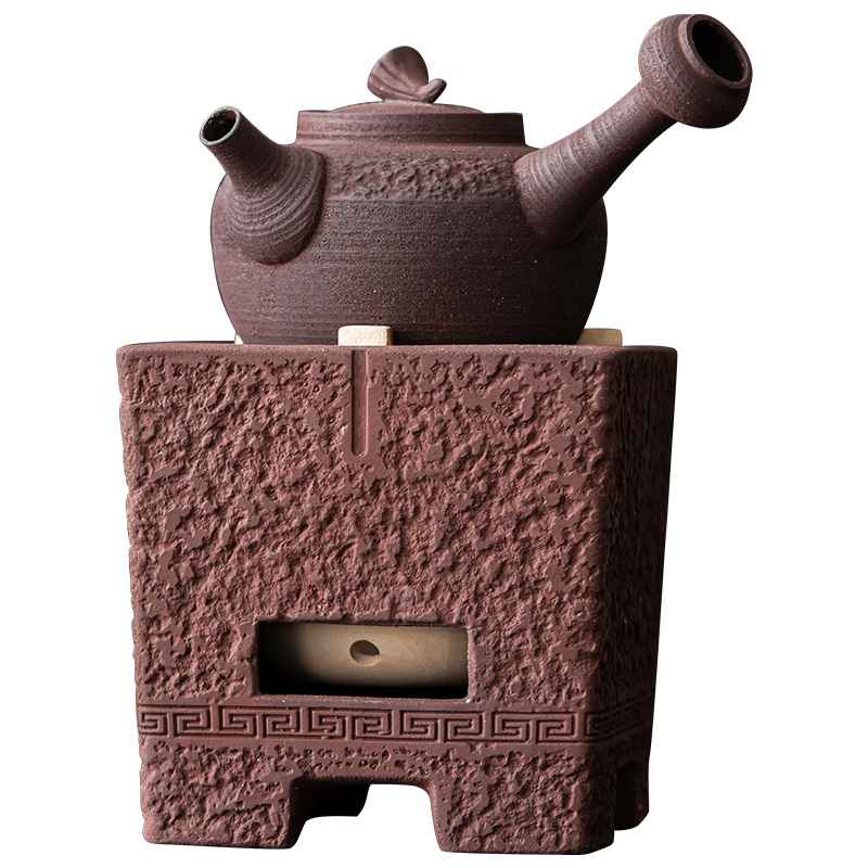复古粗陶煮茶壶套装家用户外露营碳炉酒精炉功夫茶具茶道泡茶煮壶