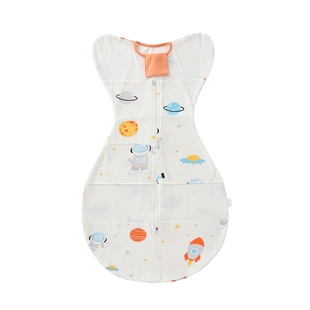 新生婴儿投降式防惊跳睡袋春夏薄款纯棉网眼防踢被宝宝襁褓连体衣