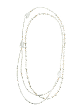 《维纳斯异珠》双层叠戴小米珠串珠巴洛克珍珠毛衣链项链女款颈链