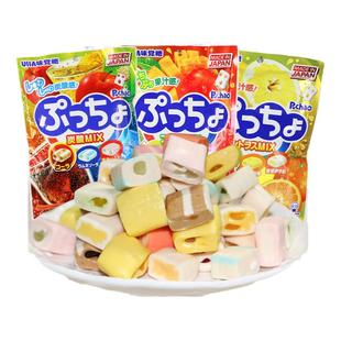 日本进口UHA悠哈味觉糖3袋装普超PUCHAO水果味糖果汁夹心什锦软糖