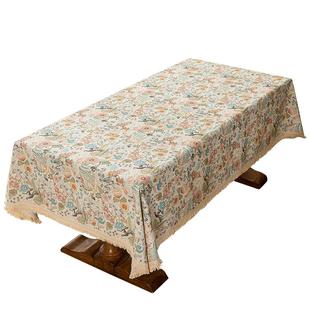 美式田园印花桌布长方形餐桌方桌圆桌茶几布艺法式台布茶几餐桌布