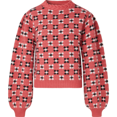 【折扣】SHRIMPS 秋冬女嵌花羊驼毛羊毛混纺毛衣