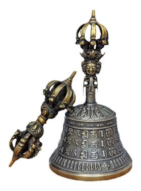 一套青铜手摇铃镇宅藏式古法制作