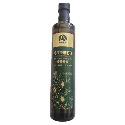 草原圣康冷榨亚麻籽油玻璃瓶