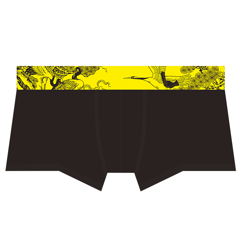 【100元4条】中国风 性感个性男内裤 男平角裤长绒棉【低腰紧致】