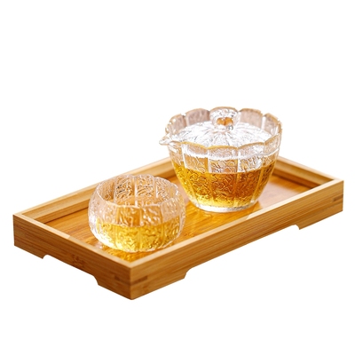 高端玻璃盖碗大号茶碗