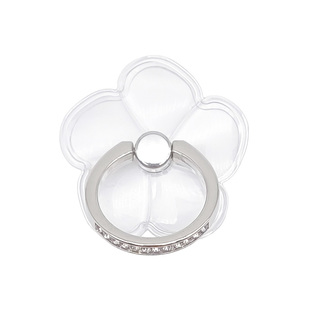 全透明镶钻指环扣手机支架透明隐形可爱卡通懒人桌面多功能粘贴式