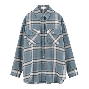moussy 春季美式格纹LOGO衬衫028JSX30-1052