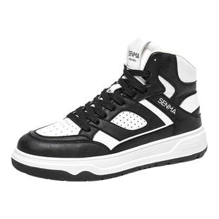 森马高帮鞋男2025新款春季韩版潮流百搭厚底增高高邦运动休闲板鞋