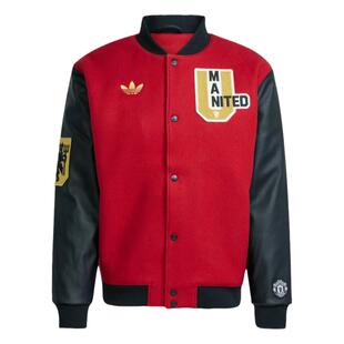 皇贝阿迪达斯曼联足球休闲文化美式校园风保暖宽松棉服外套JF0366