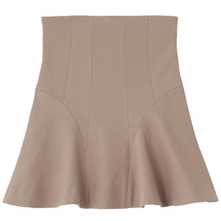 SNIDEL秋冬甜美百搭高腰拉链A字鱼尾短裙裤SWFP234235