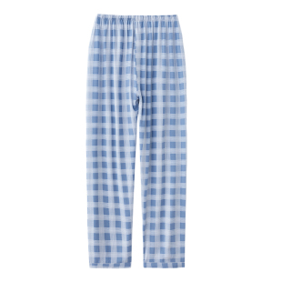 棉绸睡裤男直筒宽松人造棉长裤透气宽松大码家居裤子夏季空调裤薄