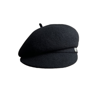 大圆脸适合~显脸小澳洲羊毛帽子女款新款云朵八角贝雷帽秋冬