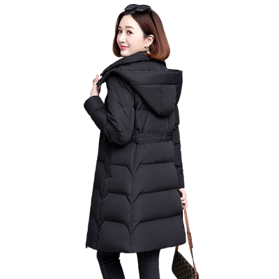 女士时尚洋气爆款黑色收腰羽绒服