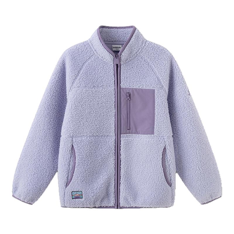巴拉女童外套大童摇粒绒厚款衣服