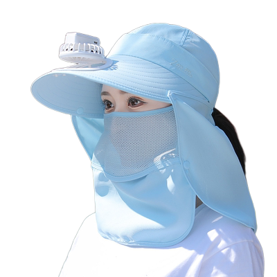 可充电带风扇的帽子户外防紫外线