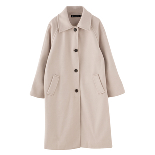 大码微胖mm长款韩版秋装外套女装宽松遮肚子中长款铁灰色毛呢大衣