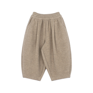 大耳象女童纯色磨毛绒蟹钳裤冬季新款宝儿休闲百搭保暖加厚长裤子