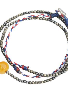 编织蜜蜡与天然石项链/手链男女多用途