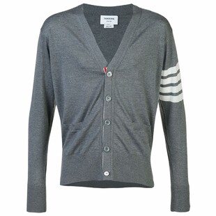 [24期免息]THOM BROWNE 男士羊毛针织开衫薄外套