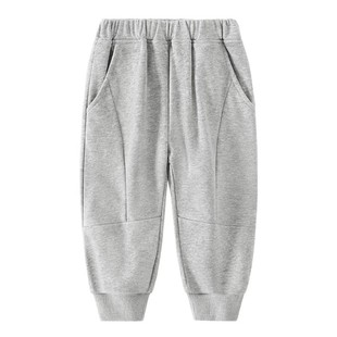 男童裤子秋冬季新款宝宝加绒外穿长裤儿童黑色卫裤女童束脚运动裤