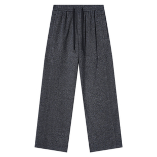 【储格】远红外温升毛呢休闲裤男羊毛混纺直筒宽松加厚男裤子冬季