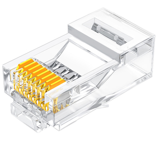 山泽超六类网线水晶头6七7类万兆超五类非屏蔽rj45插头网络对接头