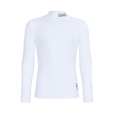 GENIUSCLUB2022fw新款紧身黑白高领刺绣长袖