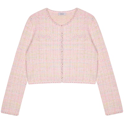 CRUSH格子花呢对襟轻薄夹克女士