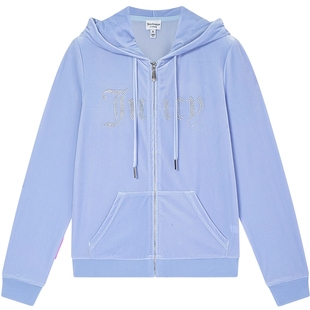 Juicy Couture橘滋【四方立绒】外套女丝绒连帽上衣