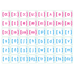 昕果英语国际音标卡片大号教学用小学生教师磁性贴教具初中英版磁贴英文冰箱贴磁力贴48个白板黑板小号家用