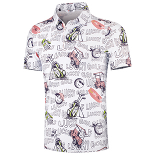 PGM高尔夫服装男装数码印花短袖t恤夏季速干衣服上衣polo衫