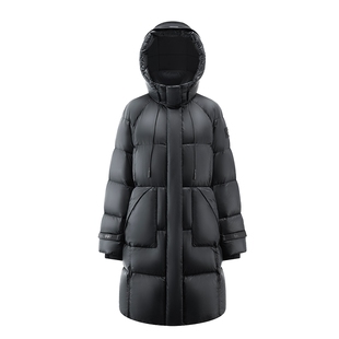 艾莱依2025新款鹅绒服女长款加厚升级环形枕高级户外运动连帽外套