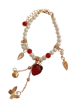 尾儿草莓汉服配饰玻璃吊坠