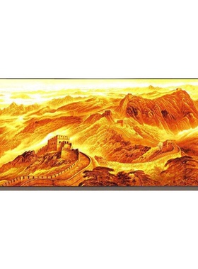 金色中式万里长城背景墙装饰画