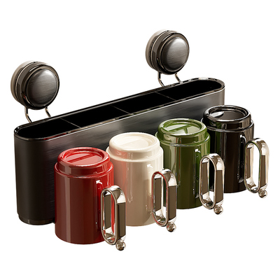 不锈钢吸盘牙刷置物架