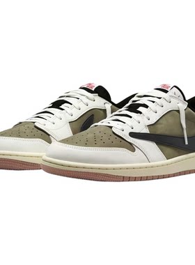 定制球鞋 TravisScott x Jordan AirJordan AJ1浅草柔粉倒钩球鞋