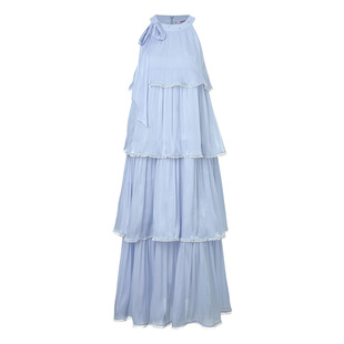 MAXRIENY优雅度假风连衣裙25夏款系带无袖挂脖A型长裙高级气质感