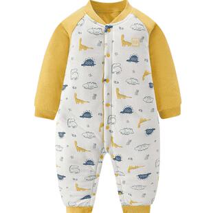 Goodbaby好孩子婴儿连体衣保暖宝宝衣服夹棉加厚爬服纯棉哈衣冬季